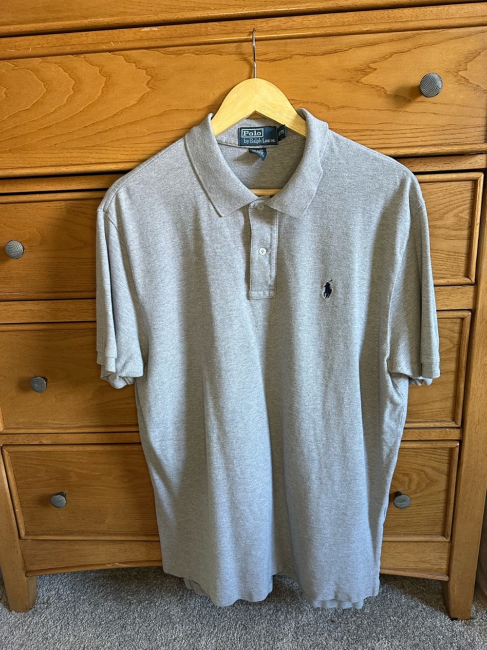 Polo by Ralph Lauren Mens XL Gray Polo Shirt Luxe Old Money Preppy Academia